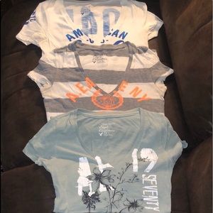 3 AE graphic tee shirts